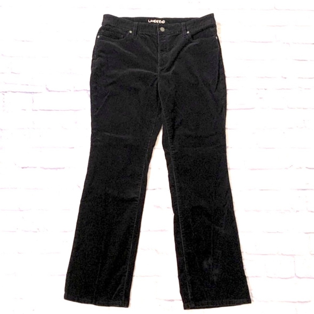 Land’s End Corduroy Pants Mid Rise Demi Bootcut Black Corduroy Pants - Size 14